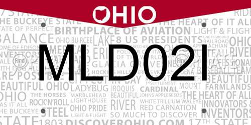 MLD02I Ohio License Plate