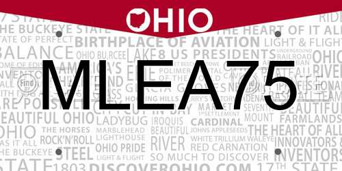 MLEA75 Ohio License Plate