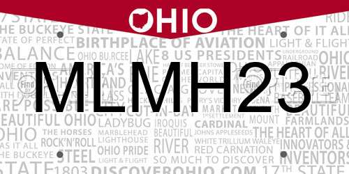 MLMH23 Ohio License Plate