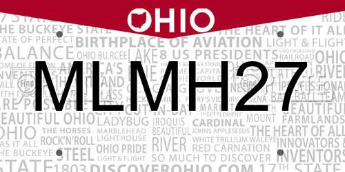 MLMH27 Ohio License Plate