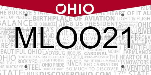 MLOO21 Ohio License Plate