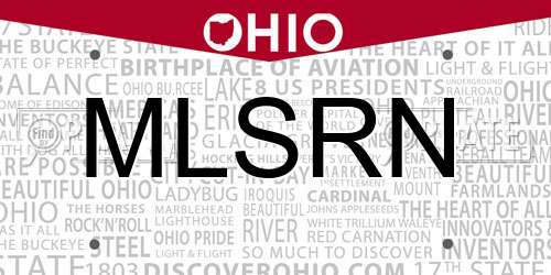 MLSRN Ohio License Plate