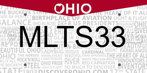 MLTS33 Ohio License Plate