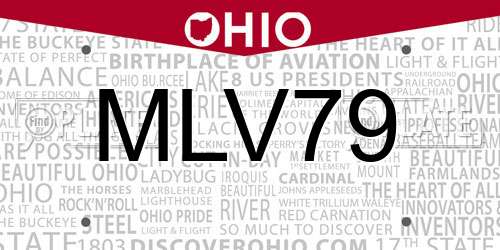 MLV79 Ohio License Plate