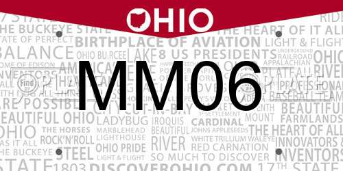 MM06 Ohio License Plate