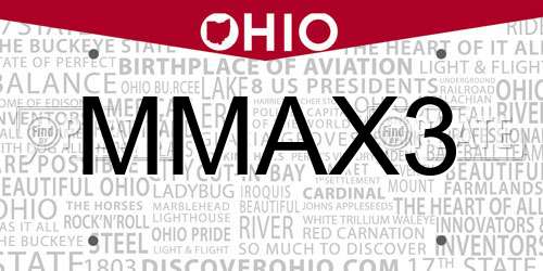 MMAX3 Ohio License Plate