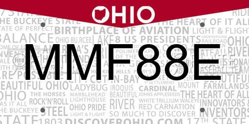 MMF88E Ohio License Plate
