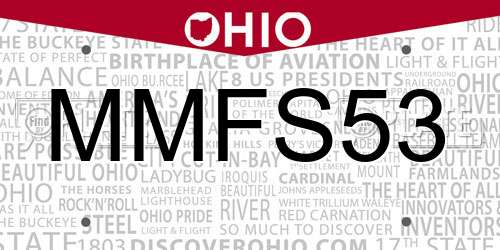 MMFS53 Ohio License Plate