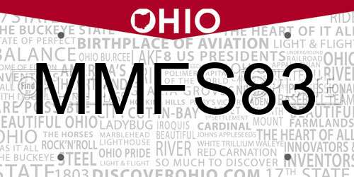 MMFS83 Ohio License Plate