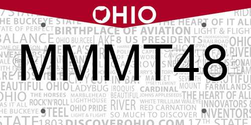 MMMT48 Ohio License Plate