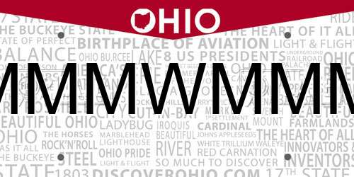 MMMWMMM Ohio License Plate
