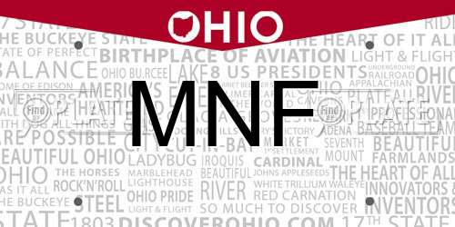 MNF Ohio License Plate