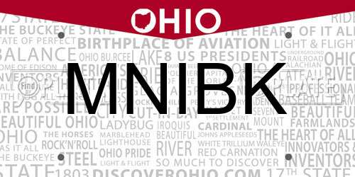MNIBK Ohio License Plate