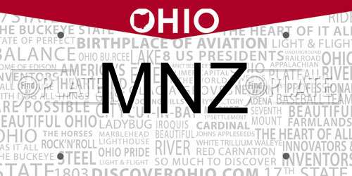 MNZ Ohio License Plate