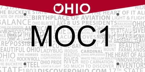 MOC1 Ohio License Plate