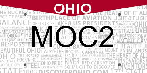 MOC2 Ohio License Plate