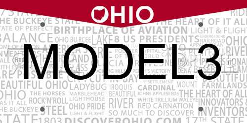 MODEL3 Ohio License Plate