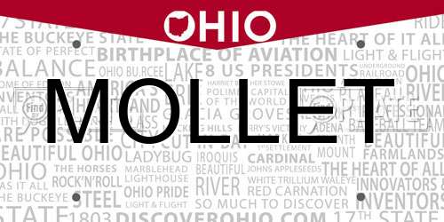 MOLLET Ohio License Plate