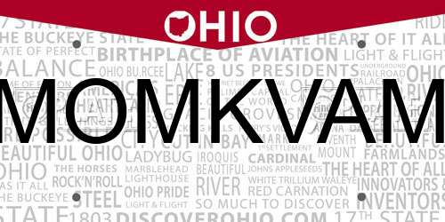 MOMKVAM Ohio License Plate