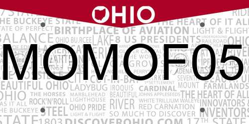 MOMOF05 Ohio License Plate