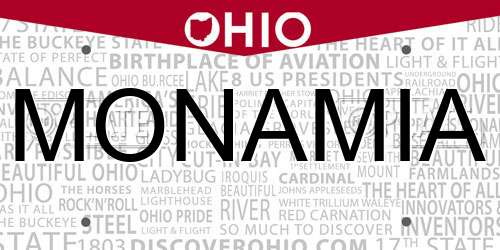 MONAMIA Ohio License Plate