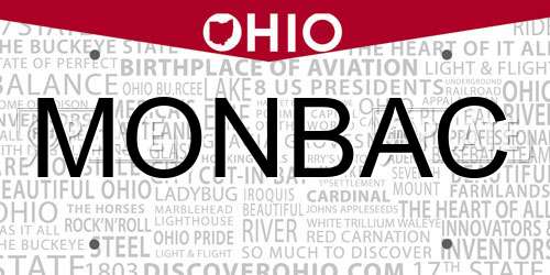 MONBAC Ohio License Plate