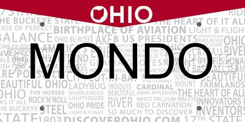 MONDO Ohio License Plate