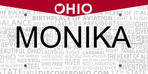 MONIKA Ohio License Plate