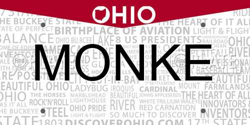 MONKE Ohio License Plate