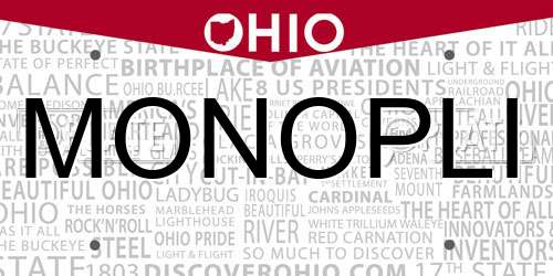 MONOPLI Ohio License Plate