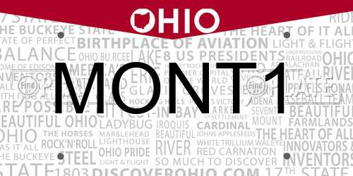 MONT1 Ohio License Plate