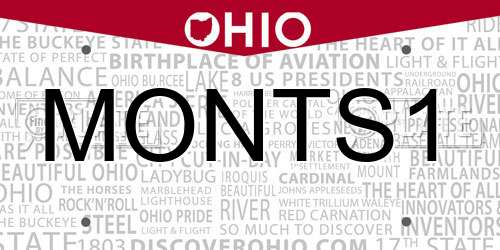 MONTS1 Ohio License Plate