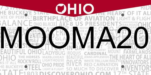 MOOMA20 Ohio License Plate