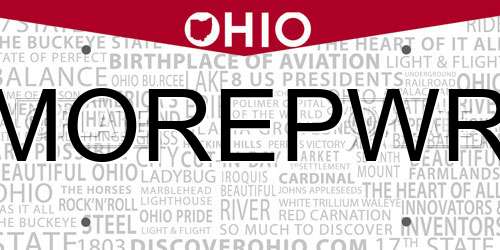 MOREPWR Ohio License Plate