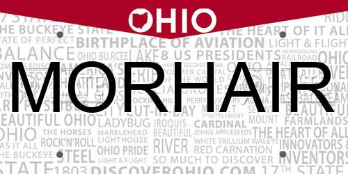 MORHAIR Ohio License Plate
