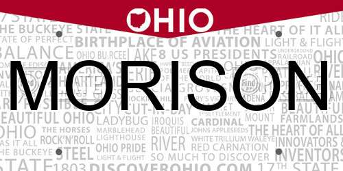 MORISON Ohio License Plate