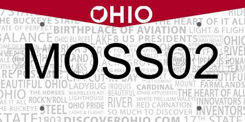 MOSS02 Ohio License Plate