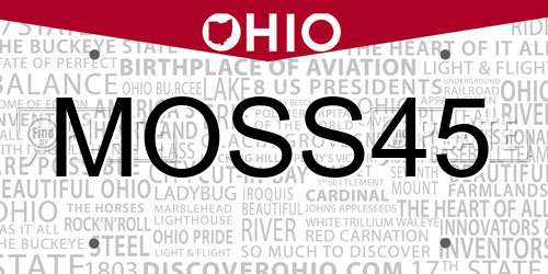 MOSS45 Ohio License Plate