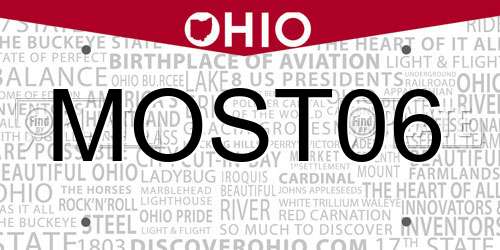 MOST06 Ohio License Plate