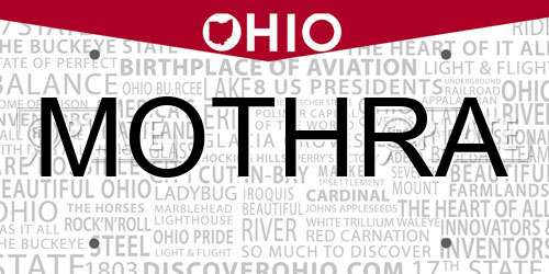 MOTHRA Ohio License Plate