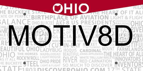 MOTIV8D Ohio License Plate