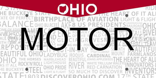 MOTOR Ohio License Plate