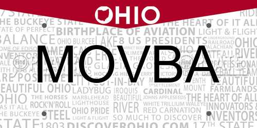 MOVBA Ohio License Plate
