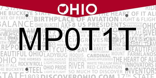 MP0T1T Ohio License Plate