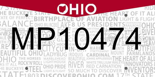 MP10474 Ohio License Plate