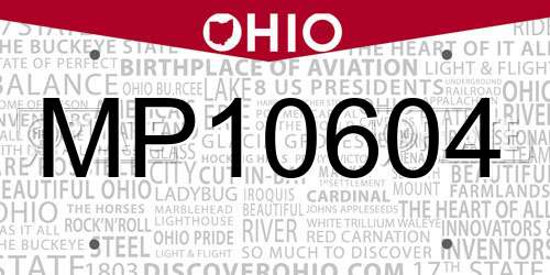 MP10604 Ohio License Plate