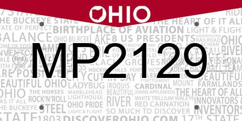MP2129 Ohio License Plate
