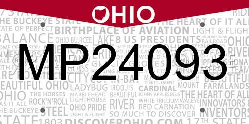 MP24093 Ohio License Plate