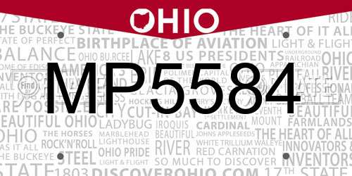 MP5584 Ohio License Plate