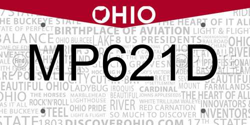 MP621D Ohio License Plate